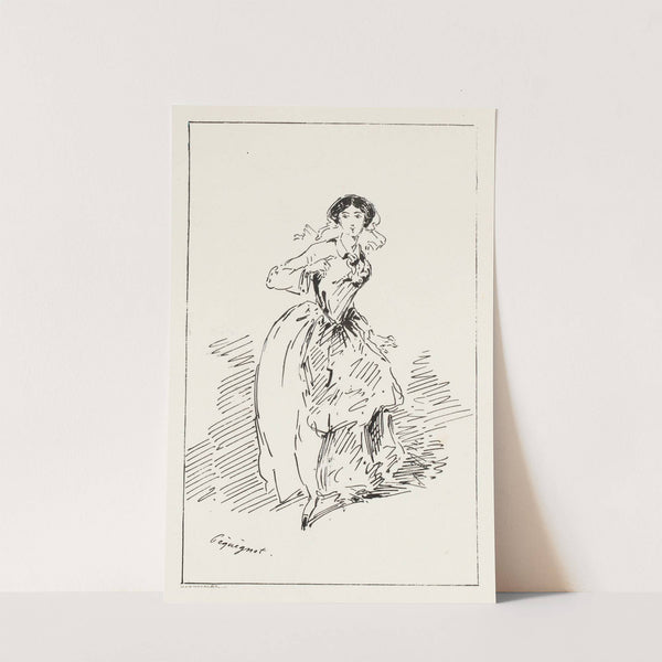 Femme courrant de face (1850) by Auguste Péquégnot