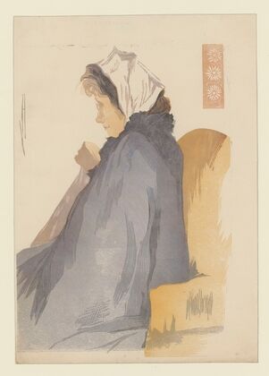 Femme cousant (Mlle Miller-Verghy, de Bucarest). (1898)
