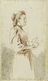 Femme de profil vers la droite, tenant trois oranges (1896)