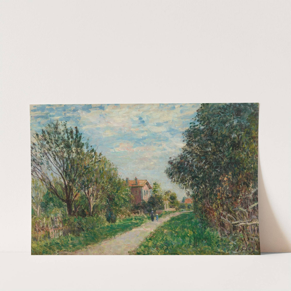 Femme et enfant sur le chemin des près, Sèvres (circa 1879) by Alfred Sisley