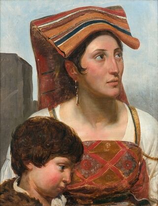 Femme et jeune garÃ§on, Ã©tude pour l’enfance de Sixte Quint
