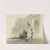 Femme mauresque assise devant une colonne torsadée by Arthur-Joseph Gueniot