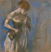 Femme mettant son corset