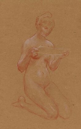 Femme nue à genoux
