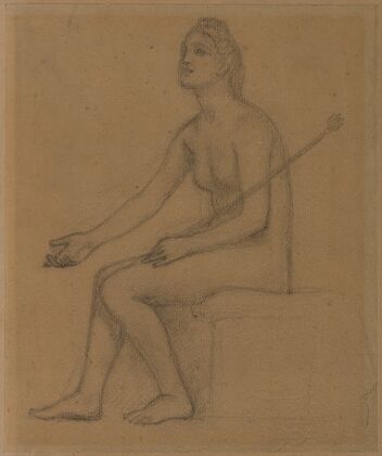 Femme nue assise, de profil à gauche (1892-1894)