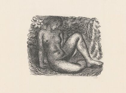 Femme nue assise sous des feuillages (1927)