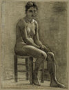 Femme nue assise sur un tabouret, les mains croisées (modèle) (1896)