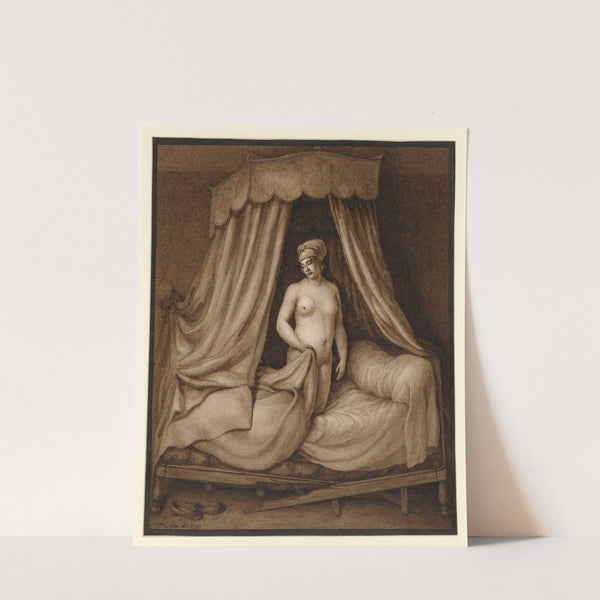 Femme nue dans un lit brisé (1779) by Jean Jacques Lequeu