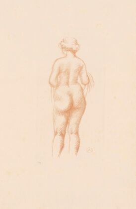 Femme nue de dos tenant une écharpe (1924) — size preview