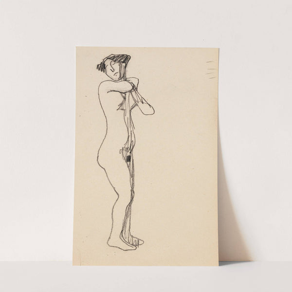 Femme nue debout de trois quarts vers la droite. by Amedeo Modigliani
