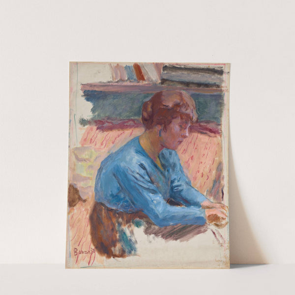 Femme pensive au corsage bleu (circa 1916) by Pierre Bonnard