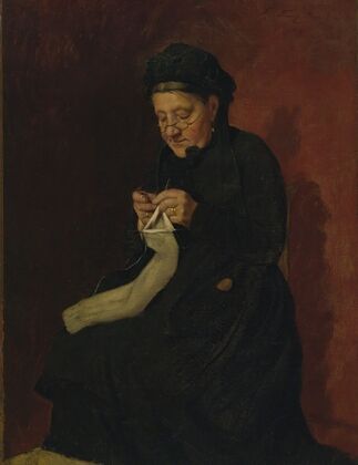 Femme tricotant