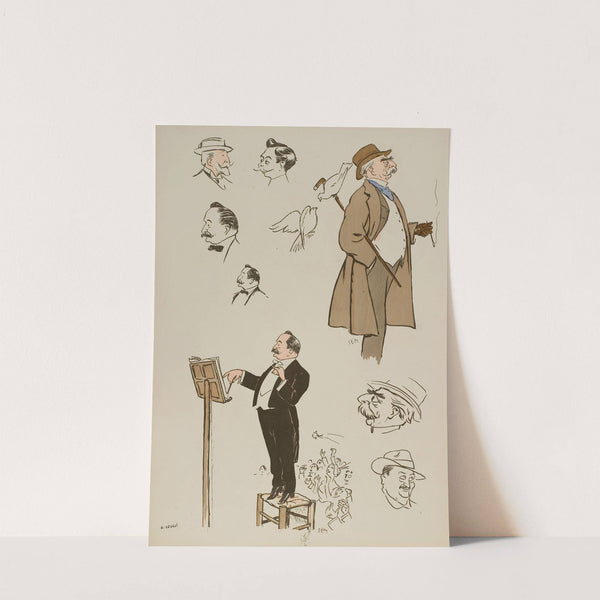 Ferdinand Canople, Joël Sol, Louis Ganne, Lord Colomb, M Offenbach (1913) by Georges Goursat (Sem)