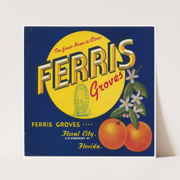 Ferris Groves Citrus Label (1930-1950)