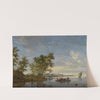 Ferry Boat With Cattle On The River Vecht Near Nijenrode by Jacob Salomonsz. van Ruysdael