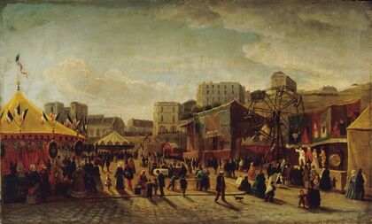 Fête foraine, place Saint-Pierre, à Montmartre, en 1861
