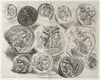 Feuille de douze médailles antiques (1825)