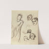 Feuille d&#8217;études avec huit personnages by Arthur-Joseph Gueniot