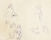 Feuilles d’études avec sept personnages en buste