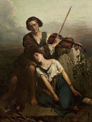 Fiddler and a Gypsy woman (Consolation)