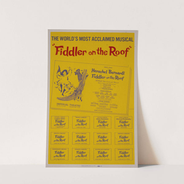 Fiddler on the Roof (1967) by Artcraft Lithograph
