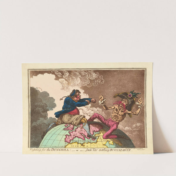 Fighting for the Dunghill – or – Jack Tar settling Buonaparte (1798) by James Gillray