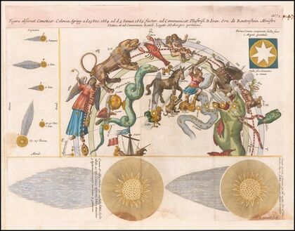 Figura observat Cometicar, Coloniae Agripp a d. 23 Dec. 1664 ad d. 5 Ianua, 1665 (1668)
