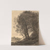 Figure assise dans un paysage arboré by Jean-Baptiste-Camille Corot