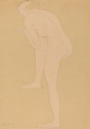 Figure Bending Forward with Right Knee Raised