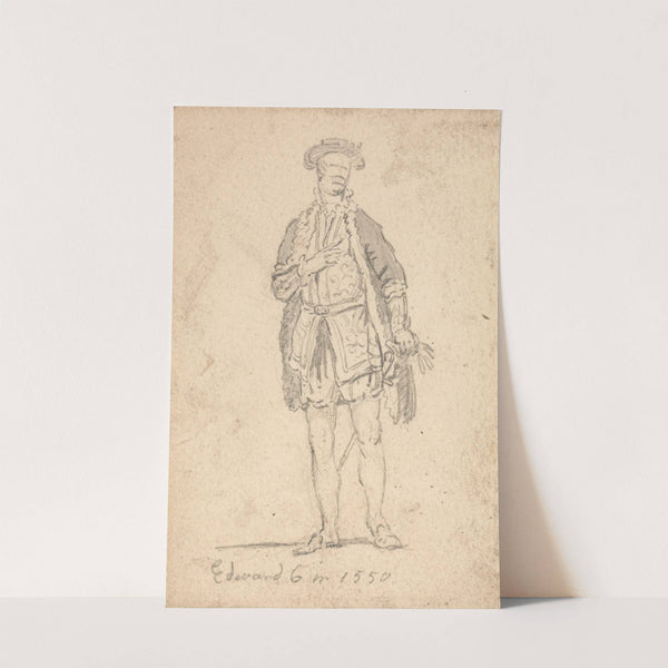 Figure Costume Study of Edward VI in 1550 by Thomas Girtin