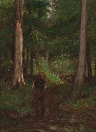 Figure on a Forest Pathway