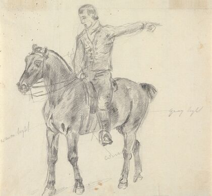 Figure on Horseback Facing Left