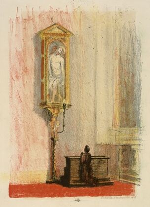 Figure Praying before Shrine of Christ — size preview