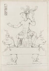 Figure seated on a bench in the form of an animal