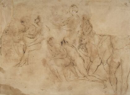 Figure studies (after Raphael’s Disputa)