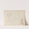 Figure studies; jug and dish (1838 or 1839) by Adolph Tidemand