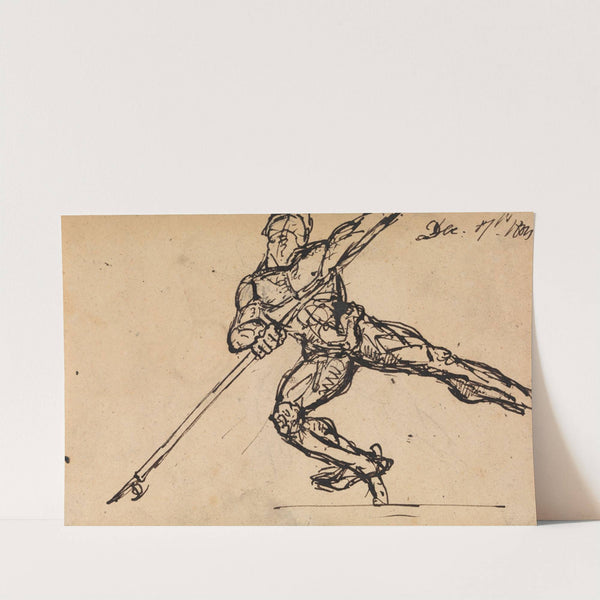 Figure Studies of a Nude Male with Spear by Benjamin Robert Haydon
