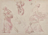Figure Studies; Woman Carrying a Basket; Woman Carrying a Vase, and Woman Seated at a Table