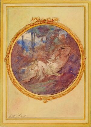 Figure Study for Decorative Panel