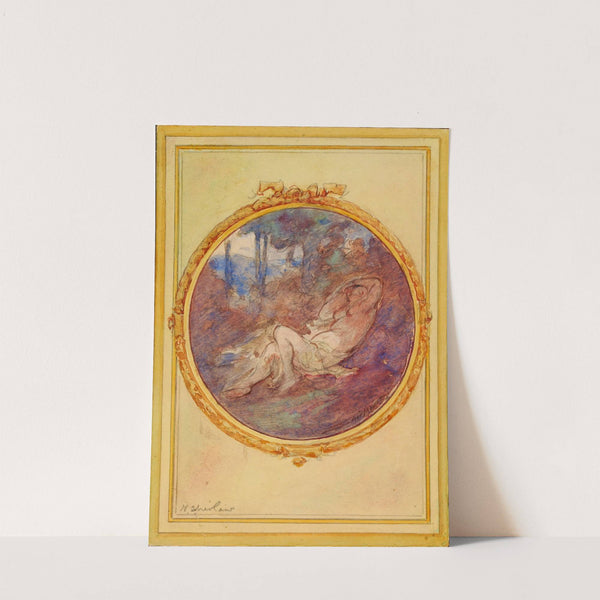 Figure Study for Decorative Panel by Walter Shirlaw