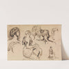 Figure Study of Women and Their Hairstyles by Benjamin Robert Haydon
