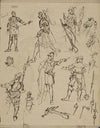 Figuren in kostuums uit 1525, waaronder koning Frans I van Frankrijk