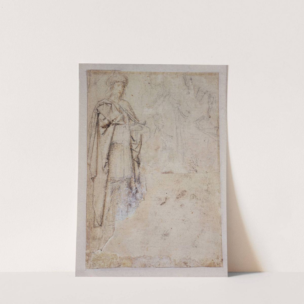 Figurenstudie des Kambyses, oben rechts Gewandstudien by Gerard David