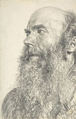 Figurenstudien; Nähende Frau, Liegender Mann, Junge Frau (1870-1880)