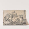 Figures at a Quayside by Johannes Lingelbach