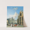 Figures Beside The Basilica Of San Marco And The Torre Dell&#039;orlogio, Venice by Edward Pritchett
