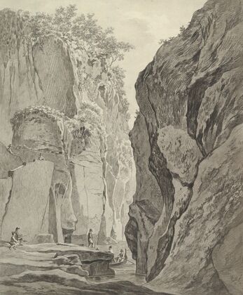 Figures Boating in a Gorge near Sorrento