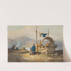 Figures by a boat dwelling on the beach, Macau by George Chinnery