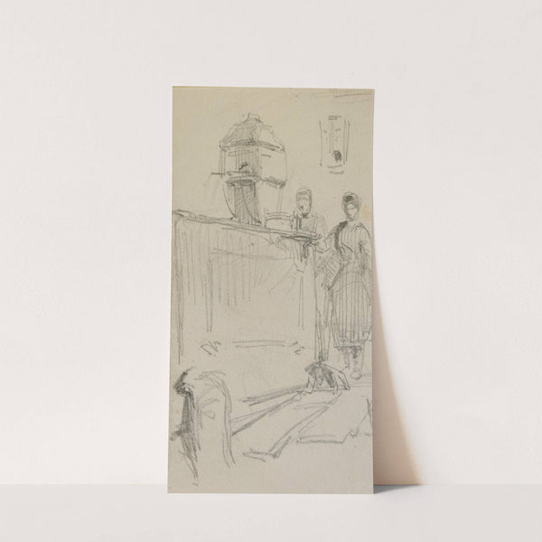Figures by a fountain (1858) by James Abbott McNeill Whistler
