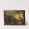 Figures fishing in a rocky coastal landscape by Salvator Rosa